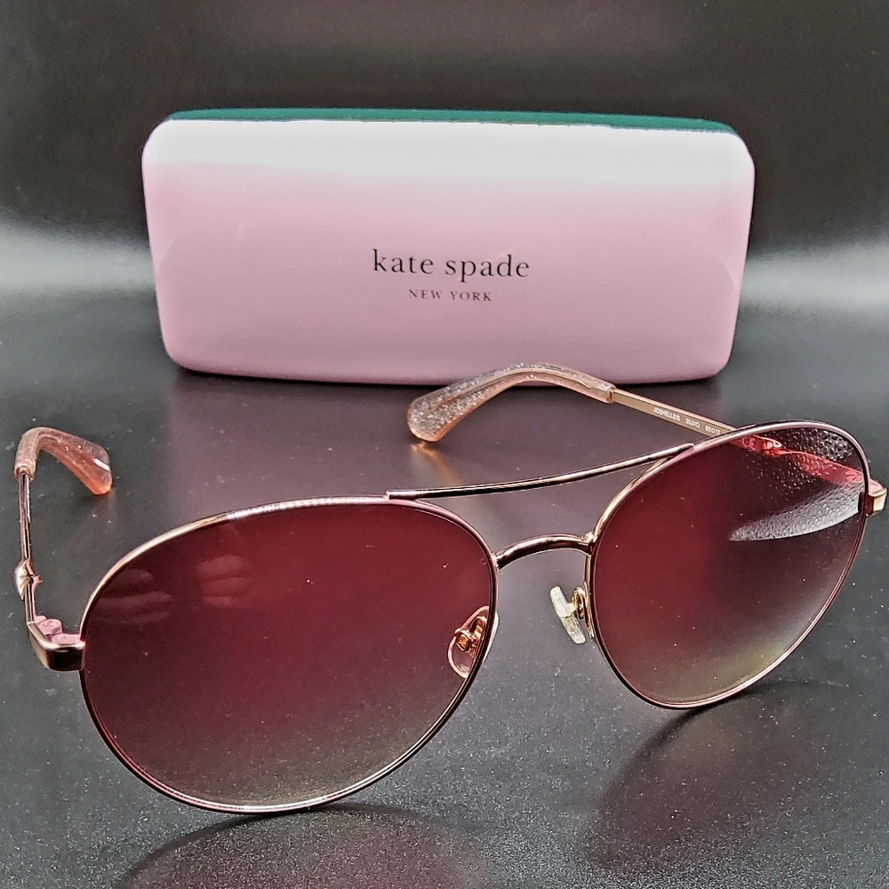 Kate Spade Aviator Sunglasses 58MM Joshelle Rose Gold - Picture 1 of 8